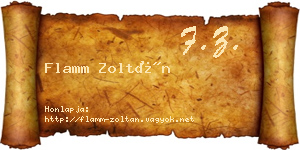 Flamm Zoltán névjegykártya
